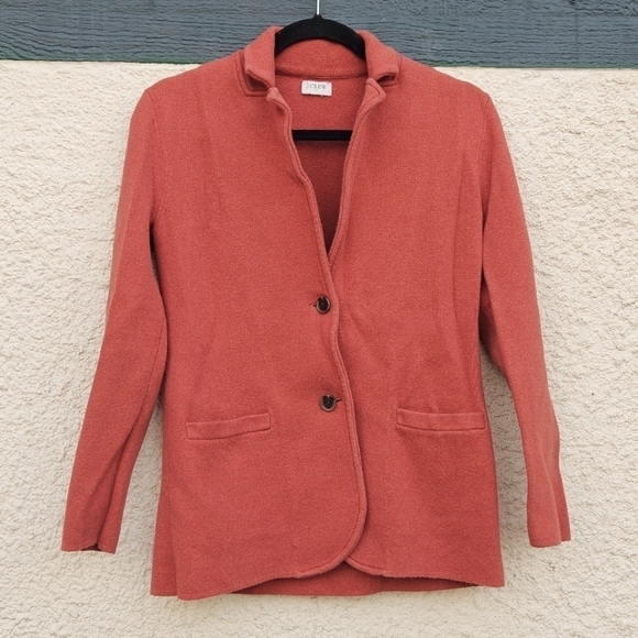 J. Crew sweater blazer red-orange heather SEE MEASUREMENTS - Picture 1 of 5